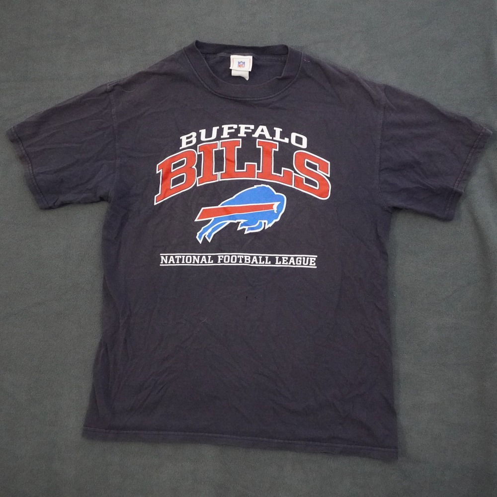 NFL Buffalo Bills Graphic T-Shirt Navy Blue Short Sleeve Mens Large L NFL Team